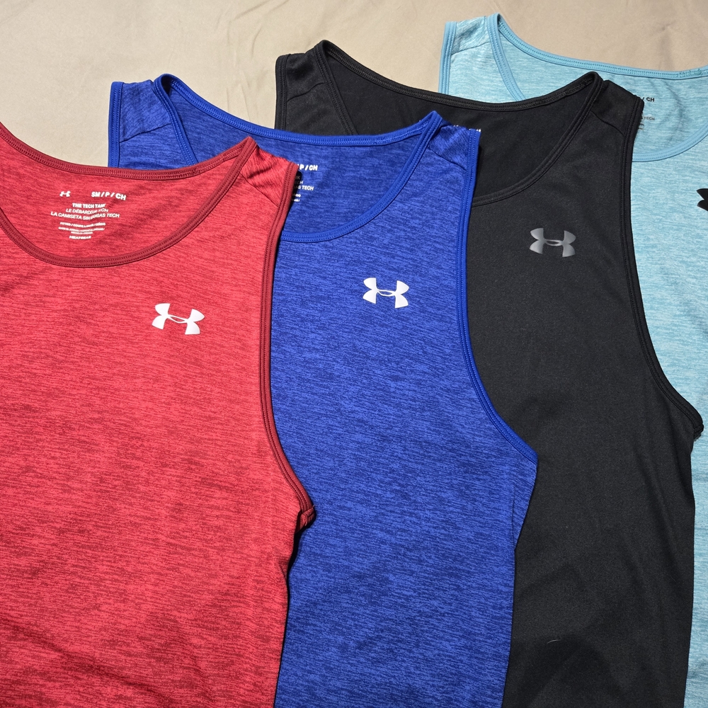 Lot Of 4 Under Armour Men's Colorful Tank Tops
